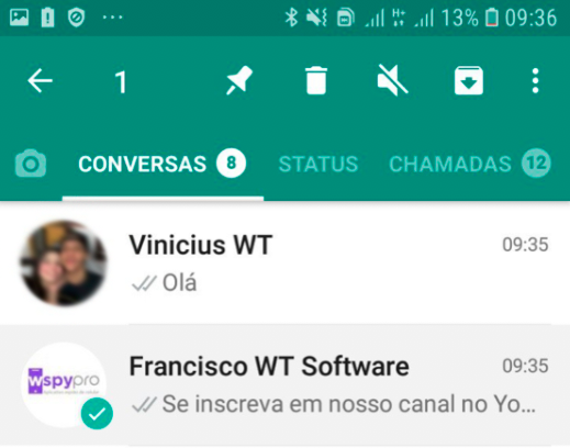 ocultar mensagens do whatsapp